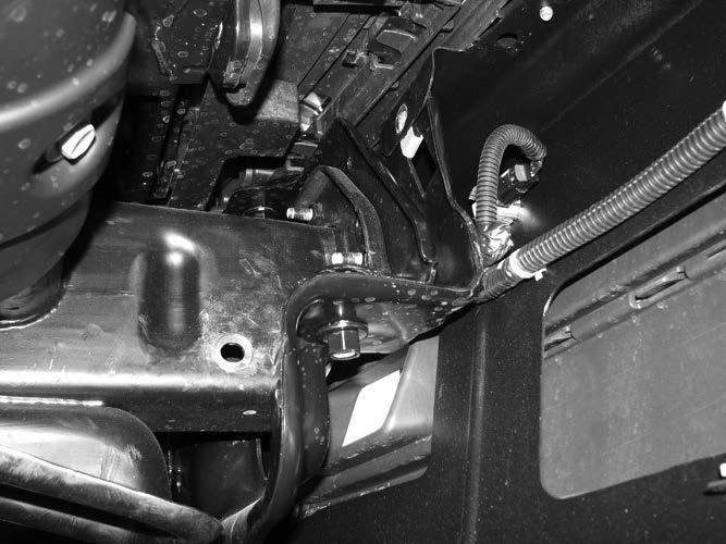 Tow hook removal-option 1: Remove the hex bolts securing the driver side of the bumper to the bracket.