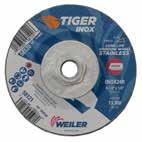 GRINDING WHEELS Weiler's broad line-up includes Roughneck Pipeliner Wheels and Inox for contaminate-free for Stainless Steel.