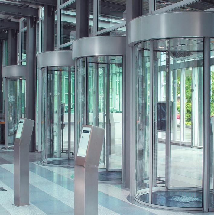 GSI security curved sliding door Single-person access control and transparency Access control in the narrowest space With a minimum diameter of one metre, access control can be carried out in the