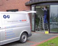 In Germany, GU Service GmbH on behalf of GU Automatic GmbH installs automatic sliding doors, swing door drives, revolving doors, all-glass sliding walls and security doors.