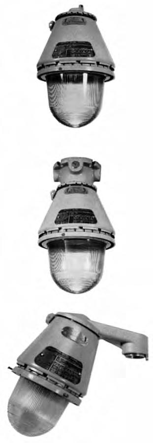 1-34 Class I, Div. 1 and 2 roups C,D Class II, Div. 1 and 2 roups E,F, Class III UL 1598, 844 A-51 Series HID Without Ballasts Explosionproof, Dust-Ignitionproof. Factory-Sealed.