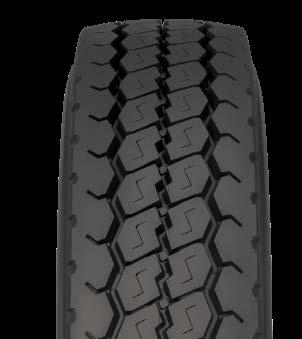 Curbing ribs help shield the casing from sidewall damage. Sumitomo all-steel casing construction resists punctures, increases vehicle stability and contributes to more retread cycles.