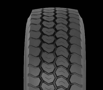 Four steel belt casing construction resists punctures, increases vehicle stability and contributes to more retread cycles.