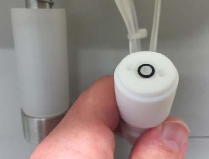 Place the 1 mm O-Ring onto the end of the Collection Adapter and push the Adapter up into the Platform recess. 10.