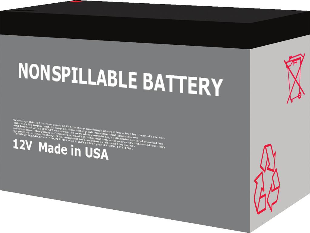 Nonspillable Batteries UN2800 Batteries, wet, non-spillable, electric storage A nonspillable wet electric storage battery is not subject to the HMR when the battery: A nonspillable battery is a