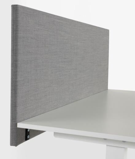 DESK SCREENS Price list 1. 219-2-5 Illustration VX Beskrivning - 3 mm polyester wadding (1g/m2) - Certified according to Ökotex, class 1. Max weight capacity 25 kg. Fittings to be ordered separately.