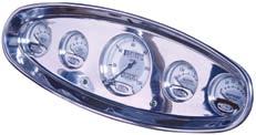 Each panel is pre-machined to accept standard 2-1/16-inch gauges (often referred to as 2-inch gauges) and standard 3-3/8-inch speedometer and tachometer.