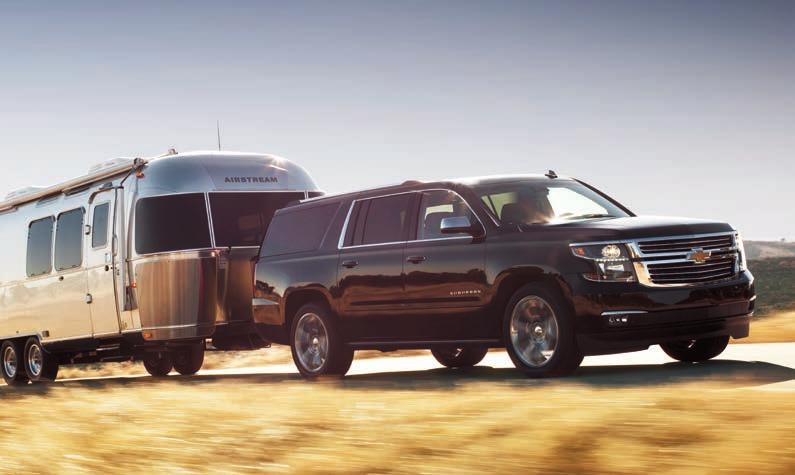 PERFORMANCE 355 HORSEPOWER 383 LB.-FT. OF TORQUE 8,300 LBS. MAX TOWING 1 Suburban Premier in Black with available features. LEGENDARY TOWING POWER. With an MAGNETIC RIDE CONTROL. 5.