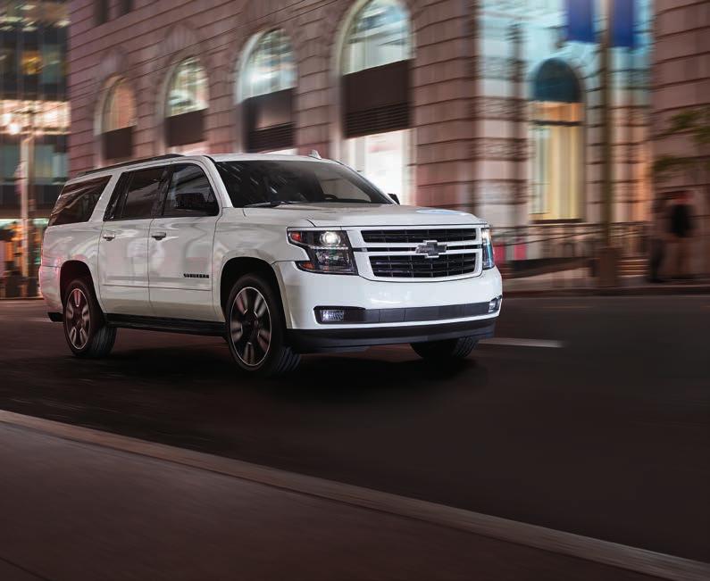 RST EDITION 420 MAX HORSEPOWER 1 460 LB.-FT. MAX TORQUE 1 8,100 LBS. MAX TOWING 1, 2 Suburban Premier in Summit White with available RST Edition. MAXIMUM SUBURBAN.