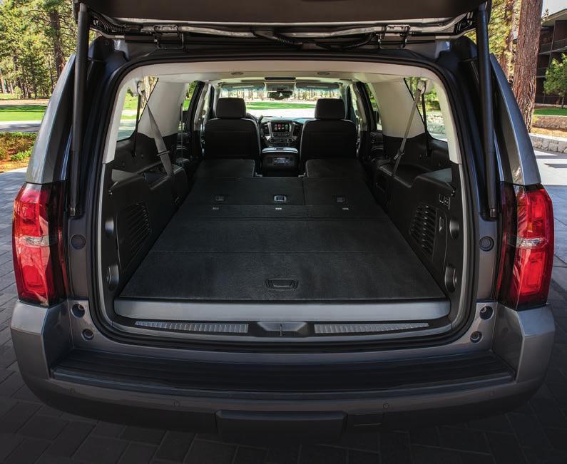 FAST FLAT-FOLDING SEATS. Suburban has available power-release second-row and power-folding thirdrow seats that fold down fast.