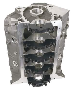 400 center to center dimension. This allows larger bore diameters while maintaining adequate cylinder wall thickness and gasket sealing surface between bores. FEATURES RACE SERIES 4.500 - ALUMINUM 4.