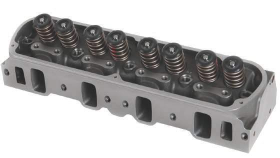 Intake runners feature streamlined valve guide bosses for improved airflow. Standard valve angle and spacing is retained for bolt on compatibility.