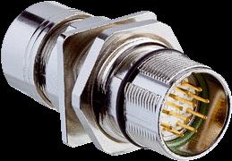male connector, M23, 12-pin, straight Head B: - Cable: HIPERFCE, SSI, Incremental, shielded