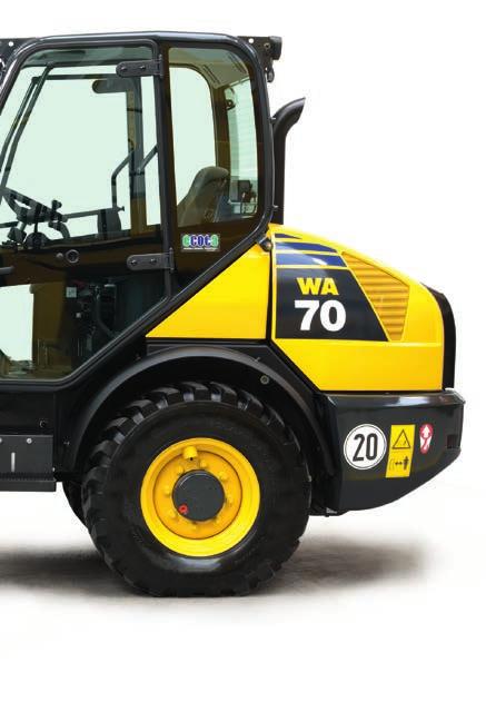 WA70-7 First-class operator comfort Largest cab in this class Quiet and ergonomic working environment Long