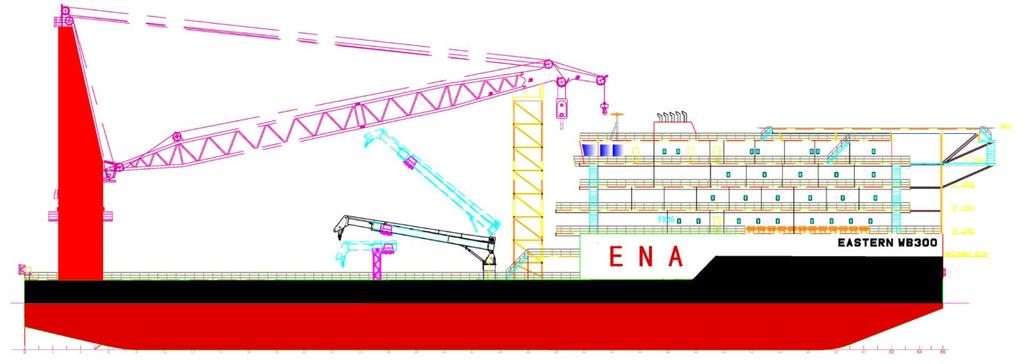 Summary The Eastern WB300 is a 300 Man Accommodation and Work Barge built for the Offshore Oil and Gas industry.