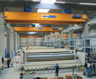 ABUS single girder travelling cranes ensure efficient material handling even where very little space is available in