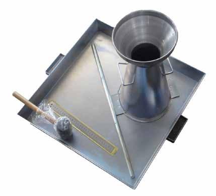 GEO TESTING EQUIPMENT Slump Cone Test set EN 12350-2 ASTM C143 ASTM C143 M AASHTO T119 BS1881 Slump Cone test set is used for the determination of the consistency and workability of fresh concrete.