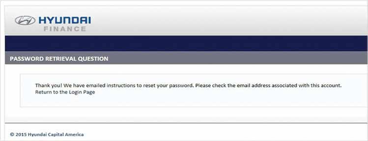 A confirmation screen will appear notifying you that the password