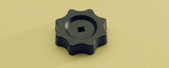 piccola ø 42 nera - quadro black small handle ø 42 - square mm 6 maniglia deviatore valve handle 1266 1267