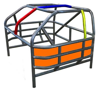 ROLL CAGE REFRENCE Roll Cage rule #6 on page 2 - Plating illustration in ORANGE Recomended Extra roll cage bars (NOT REQUIRED) Newman Bar illustration in BLUE Earnhardt Bar illustration in RED Brain