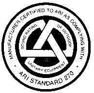 2 Sound ratings are in accordance with ARI Standard 270. 4 Deduct 1.0 MBH for units operating at 208 volts.