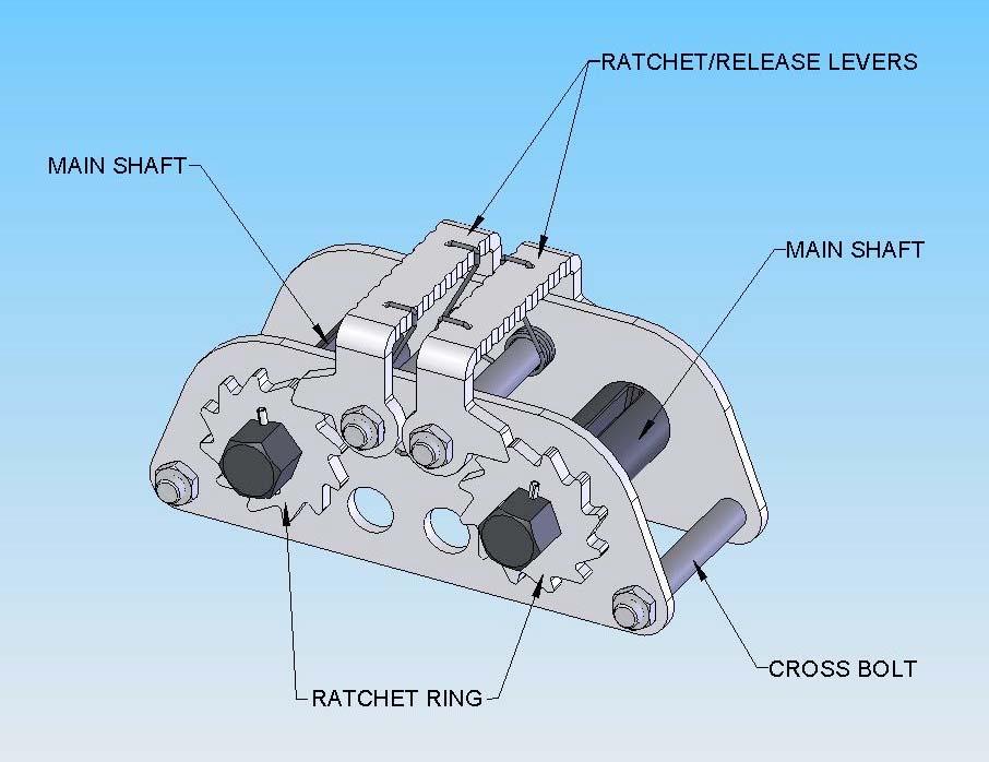 vessel s cargo securing manual. The Decklash unit is tensioned by simply rotating the shaft, and quick released by hitting the release lever as described below.