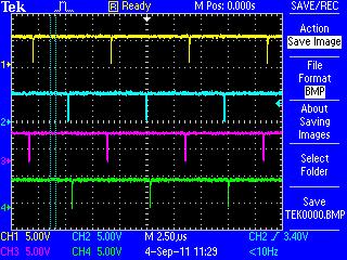 a) The pulses on the buffer board can also be checked by running only control logic.