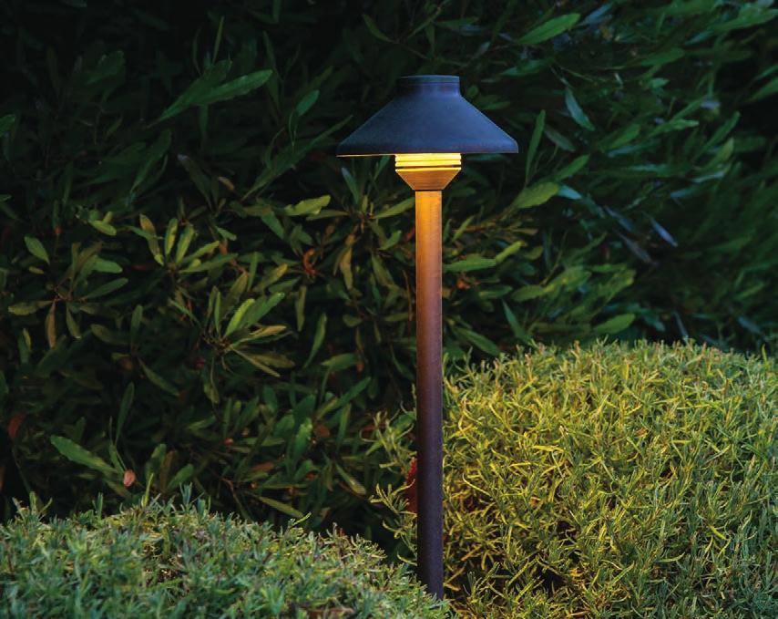 Use path lights to softly illuminate walkways, create ambience, increase safety, and highlight landscape features along