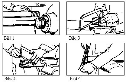 Installation 1. Separate the drive shaft halves from one another. 2. Install one end of the drive shaft on the tractor. 3. Install the other end of the drive shaft on the spreading machine.