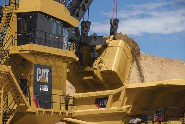 Cat electric rope shovels are matched with Cat mining trucks to maximize volume of material moved at the lowest operating cost per ton.