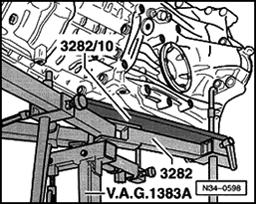 Page 9 of 20 34-26 - Roll VAG1383A transmission jack with 3282 transmission support under transmission and