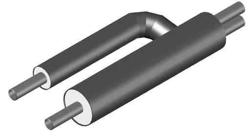 Y-branch pipe Type G (straight) CASAFLEX UNO 4.