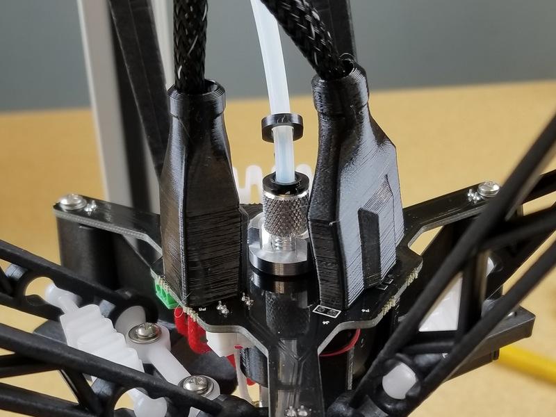 Plug in all three SE300 connectors and slide the 3D printed connector covers in place.