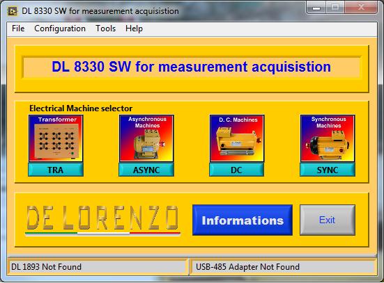 SOFTWARE FOR THE ELECTRICAL MACHINES LABORATORY - DL 8330SW This software covers all the study subjects and the experiment activities that are performed in a computer controlled electrical machines