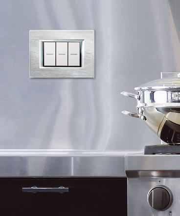 ELEGANT LOOK Combination of materials, finishes, shapes THE RECTANGULAR COVER PLATES, SOBER AND ELEGANT, REPRESENTATIVE OF AXOLUTE RATIONAL SOUL.