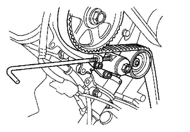 6. Tighten the idler pulley bolt. 7.