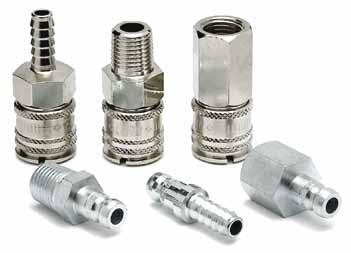 Requiring only one hand to connect, Series 220/221 and Series 225 couplings are suitable for a variety of fluid applications, such as water inlet and return for injection molding lines.