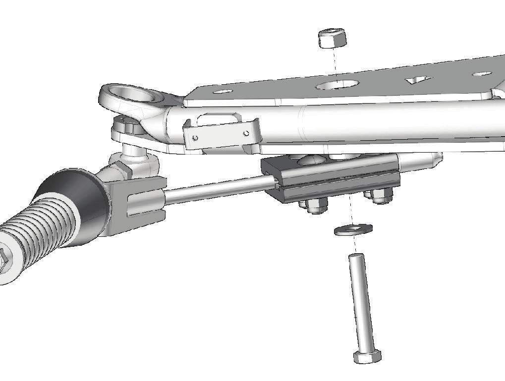 Figure 20 and Figure 20a. NOTE: Bolt must be inserted through the bottom of the assembly. NOTE: Step spacer must be installed in aluminium block hole that faces front of vehicle.