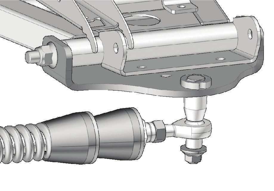 8. Attach the stabilizing rod to the anchor bracket, using the long spacer bushing, the flat washer and nut. Torque to 52 ft. lbs. (70 Nm). Figure 12.