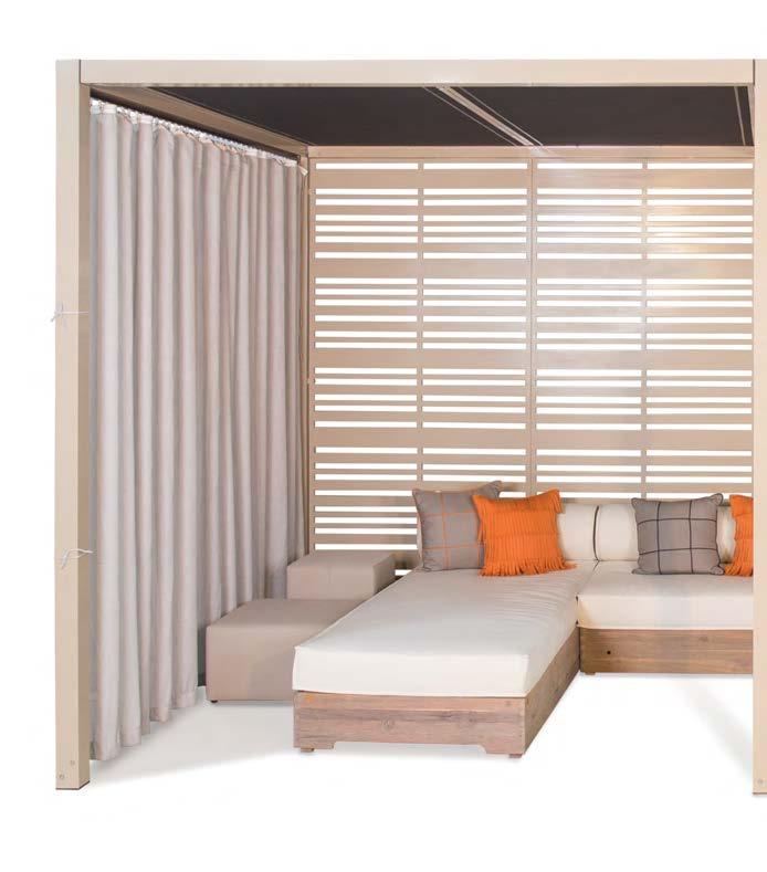 SHADES MG8436 SOMBRERO CANOPY 16' X 8' X 8'H / 480 x 240 x 240H CM - 2 Alu Back Walls (full) + 2 Sheer Curtains - see page 143 AIK06 AIKO LOUNGER - see page 14 AIK02 AIKO COMFORT