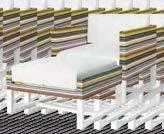 (Category H) COM 3 LY STRIPE HOCKER MS38 : Aluminum Powder Coating Category A/B/C Upholstery : Twitchell Textilene Stripe 
