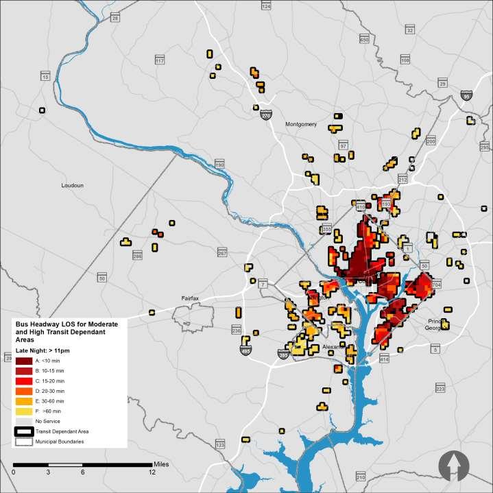 Percentage of Transit Dependent Areas DRAFT Late Night: Are we providing service when transit dependent people need it? Transit dependent areas in D.C.