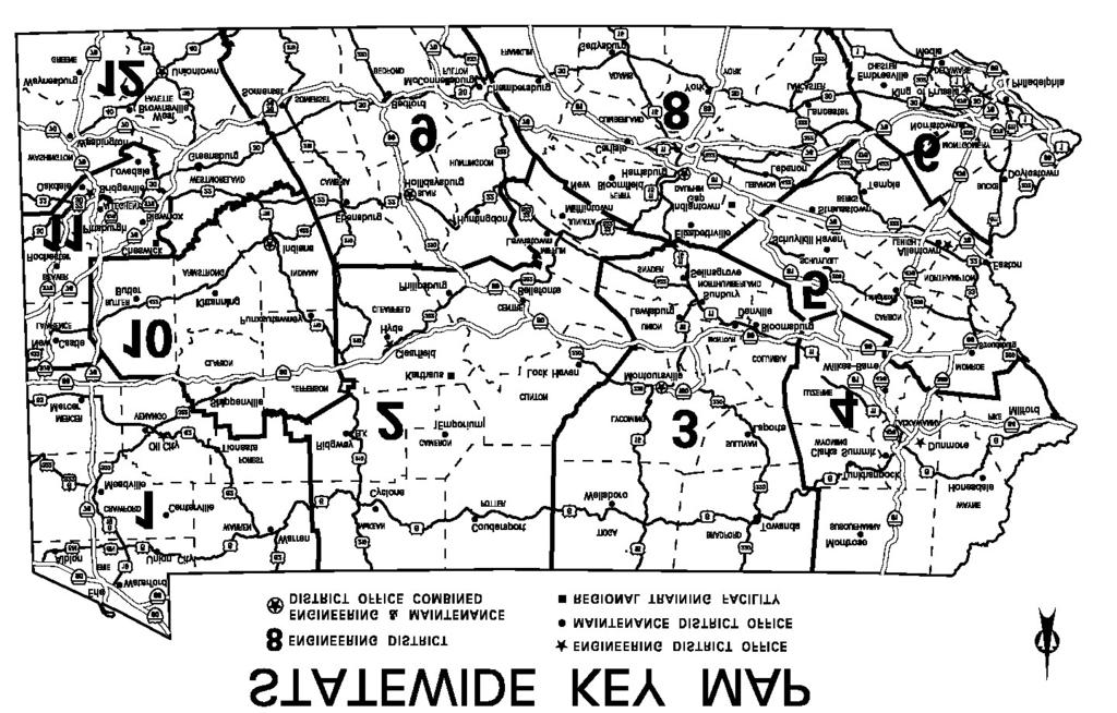 STATEWIDE KEY MAP 8 ENGINEERING DISTRICT H ENGINEERING & MAINTENANCE DISTRICT OFFICE