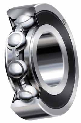 echnical advantages of the NK POP range: Single row deep groove ball bearings > Cost effectiveness and precision Newly developed seals (double-lip labyrinth RS2) > Improved protection against