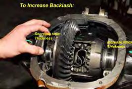 Install carrier/ring gear assembly & set Backlash- Carrier should be snug in order to obtain an accurate reading.