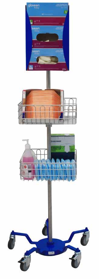 NEW MOBILE PPE SOLDIER STANDS Mobile PPE (Personal Protective Equipment) stands are great for quick and easy access to hygiene consumables.