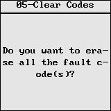 3.3 Erase fault codes Select [05-Clear Codes] and then press [Enter] as the following. You need to press [Enter] button for the second time to perform code erase.
