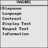 4 Wait a moment, the screen will auto display the main menu: [Diagnose]: diagnose [Language]: language select