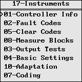Now we can select any one system, say, selecting [17-Instruments], then press [Enter].