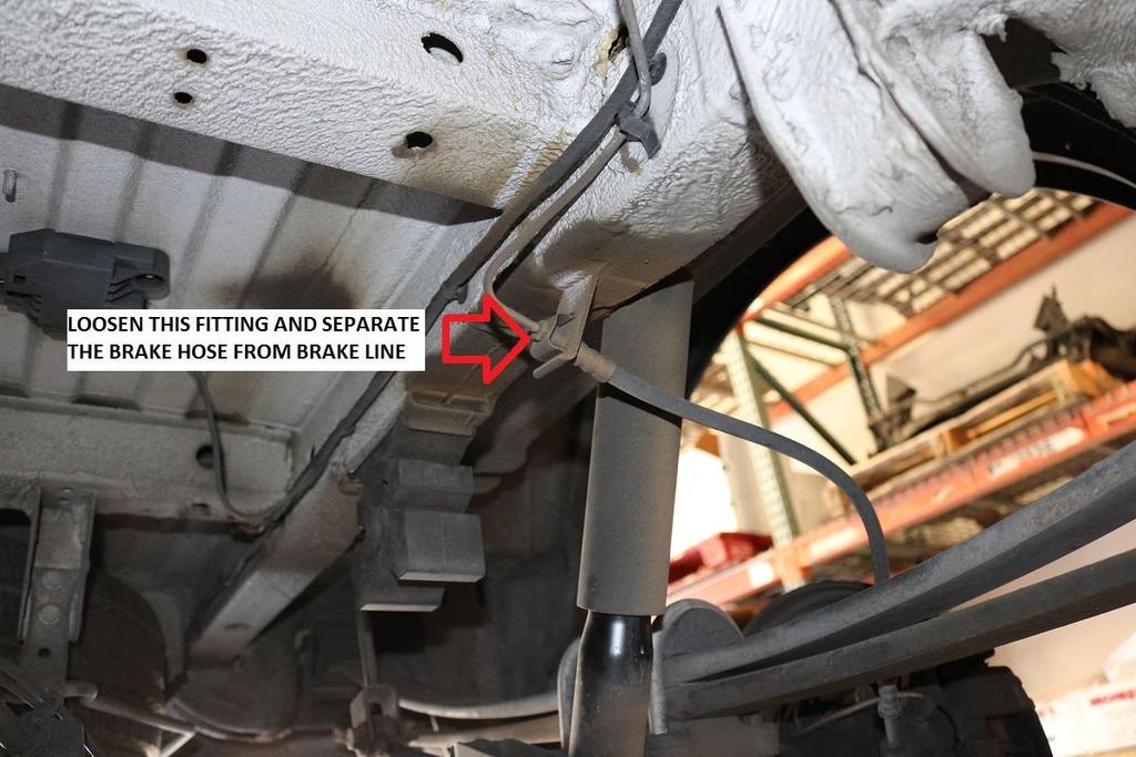 4008 Rear Brake Line Drop Bracket Installation 1) Installation of the rear brake line drop brackets can be done on